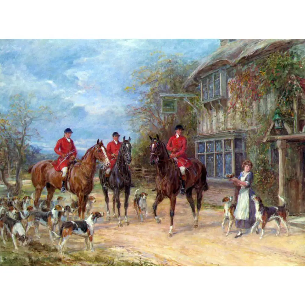 Kopen Landschappen Art Heywood Hardy Olieverfschilderijen Reproductie EEN Halt Op De Herberg Handgeschilderde Wall Decor