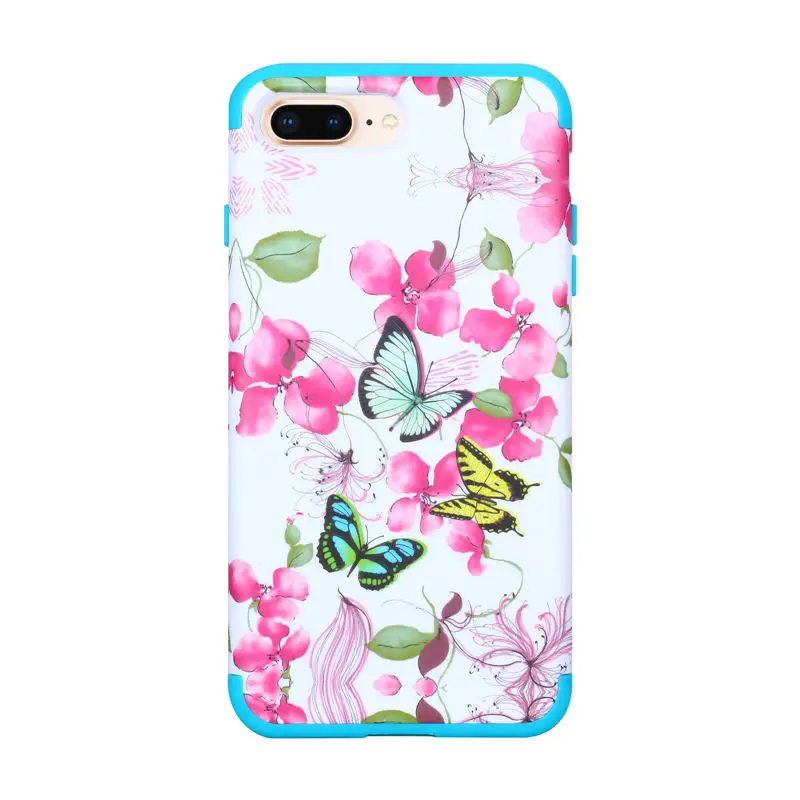 YOKIRIN для iphone 8 Plus/X Силиконовый чехол цветок 3 в 1 жесткий Пластик спереди назад