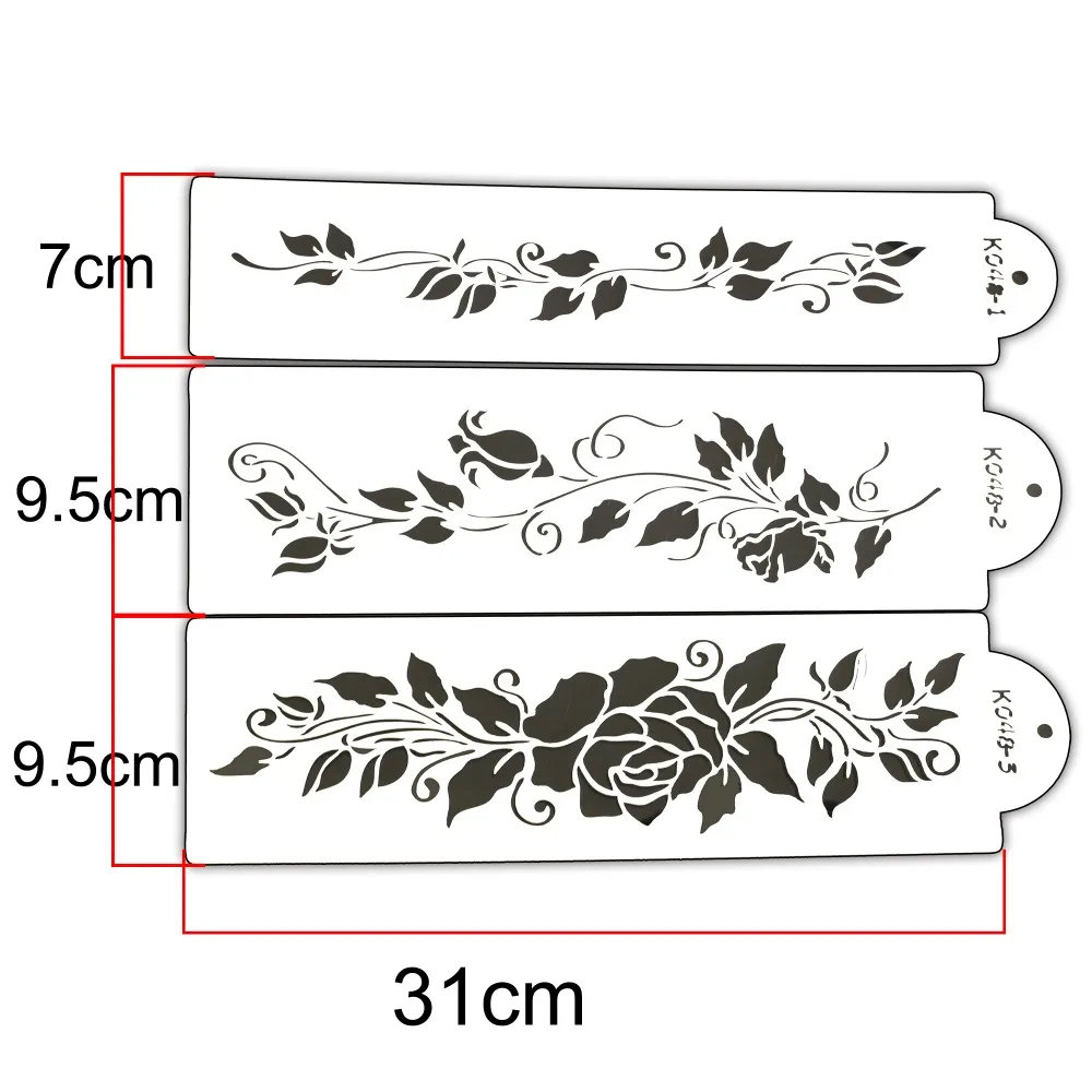 Декоративный трафарет для торта с цветами трафареты печенья матовым спреем