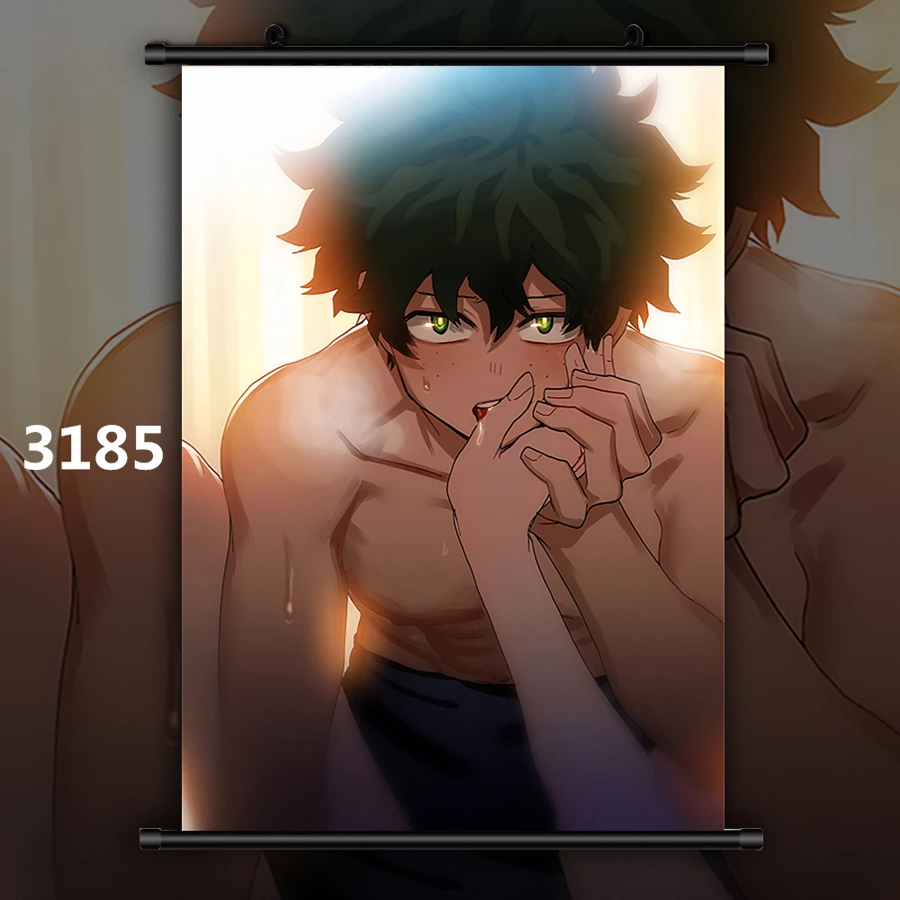 3185 Boku no My Hero Academy Bakugou Katsuki Todoroki Shoto Midoriya Izuku Аниме Манга настенный плакат свиток D - Цвет: 3185