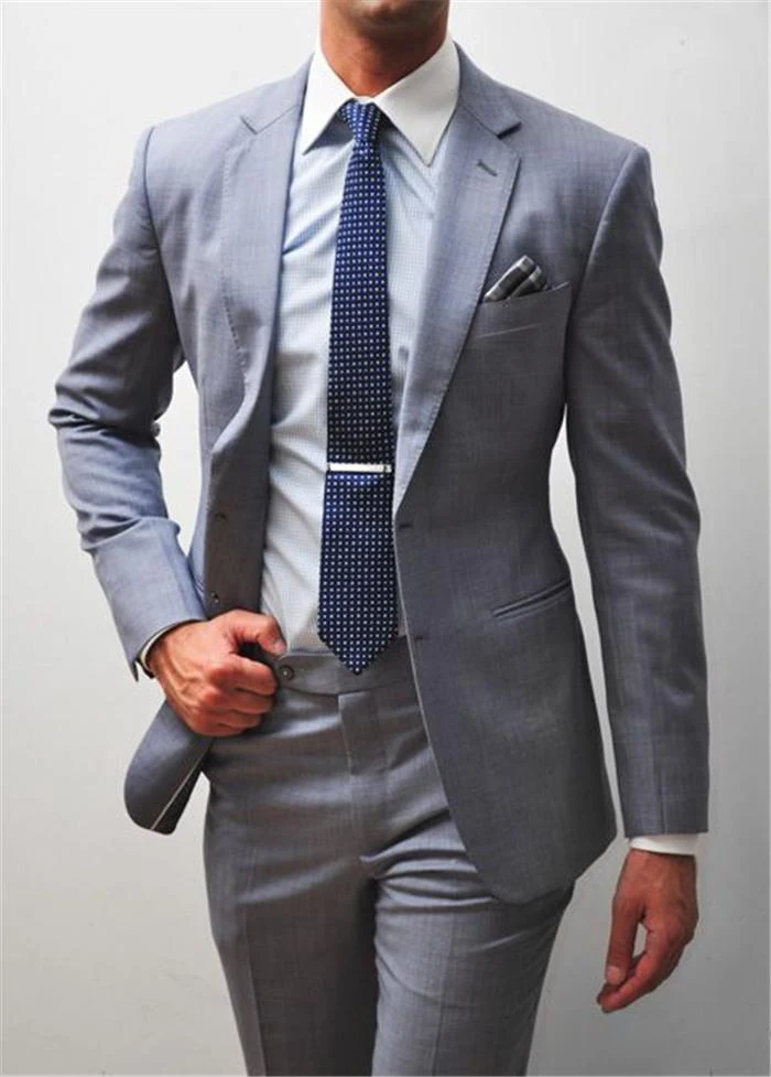 Серый формальный костюм мужской двубортный Slim Fit дизайн на заказ 2 шт. Свадебный костюм мужской смокинг для выпускного