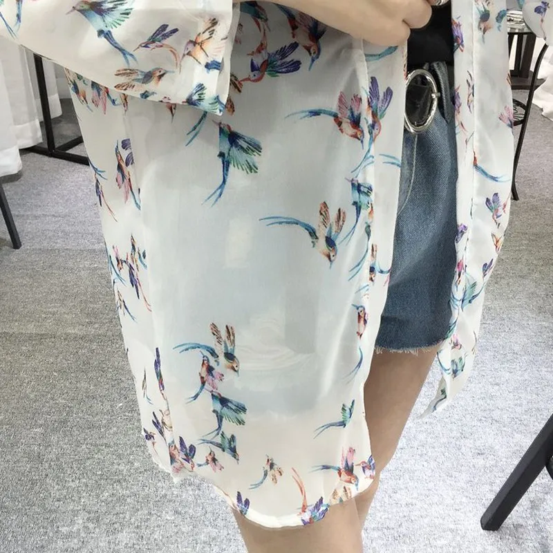 Women Chiffon Kimono Cardigan Floral Printed Long Sleeve Blouse Summer Beach Cover Up Long Tops Boho Loose Ladies Shirts 5 Women Chiffon Kimono Cardigan Floral Printed Long Sleeve Blouse Summer Beach Cover Up Long Tops Boho Loose Ladies Shirts 5