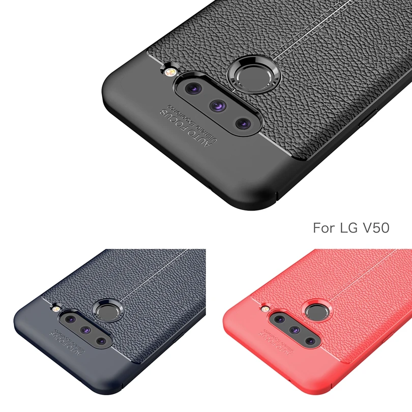 Для Lg V 50 / V50 защитный чехол для телефона мягкий личи Striae противоударный s |