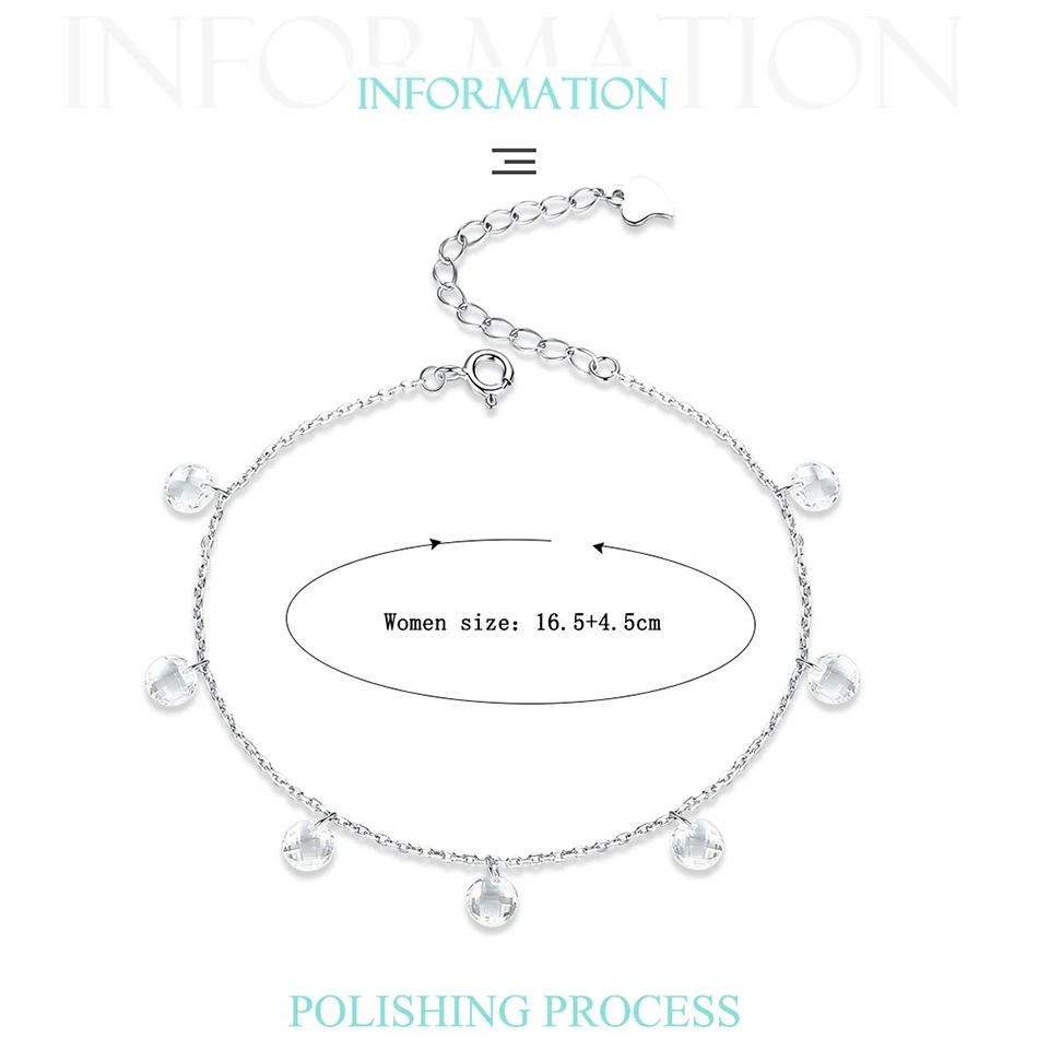 Женский браслет цепочка с фианитами 100%|Гибкие и жесткие браслеты| |