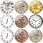 JWEIJIAO винтажные Ретро часы изображения так много книг так мало времени сделай сам стеклянный кабошон купол демонстрация плоская задняя Ювелирная фурнитура