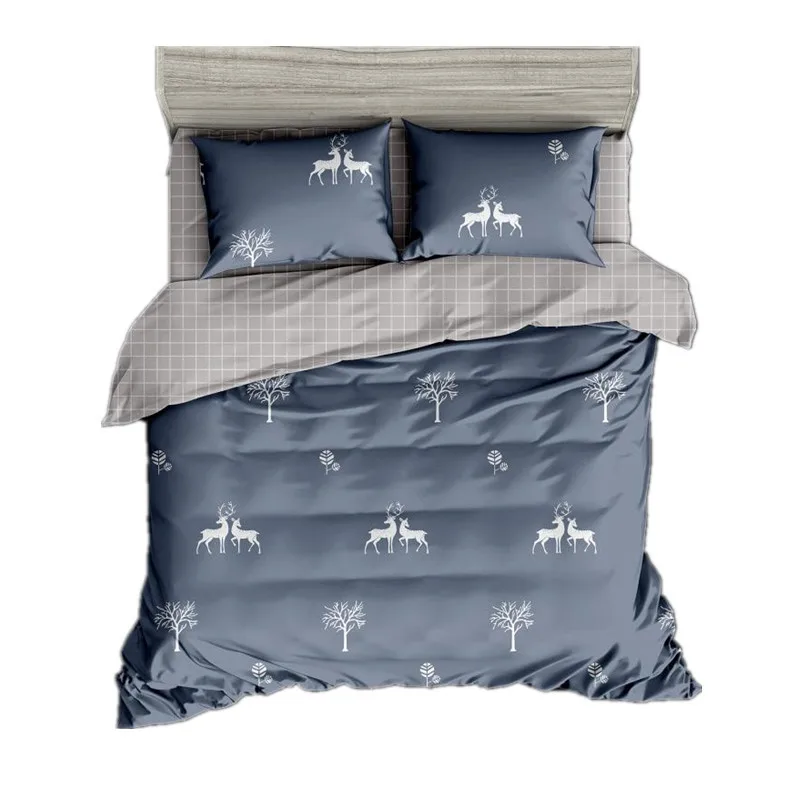 

Jeefttby Bedclothes Cartoon Christmas Tree Elk Simple Fashion Geometric Stripes Bed Sheet Duvet Cover Sets 3/4pcs Bedding Set