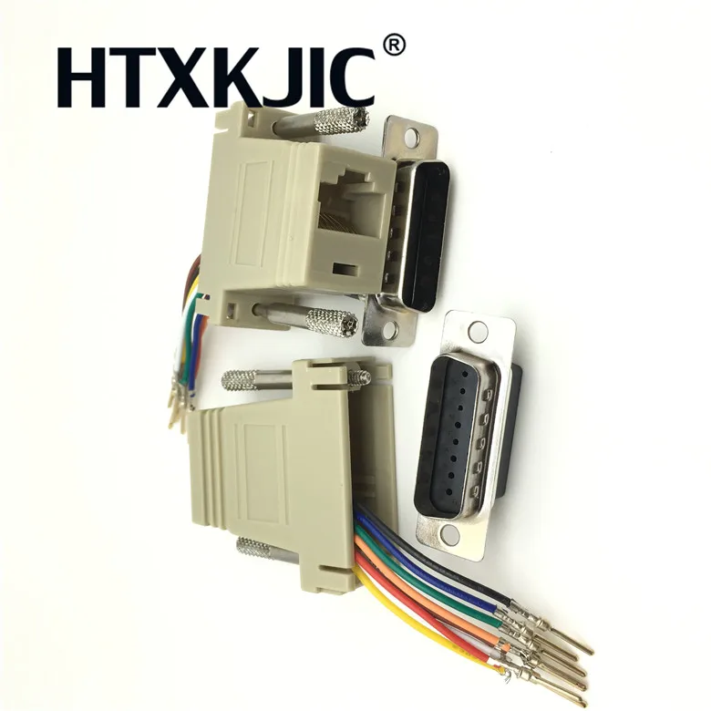 RS232 DB15 Мужской адаптер модема к RJ45 для совместимого конвертера два ряда adpater |