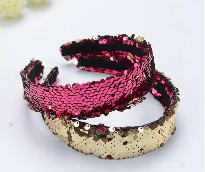 

Women Girls Glitter Sequins Cute Hairbands Headband Fashion Headwear Hair Accessories Fabric Hair Band Elastic 2022 N *new*