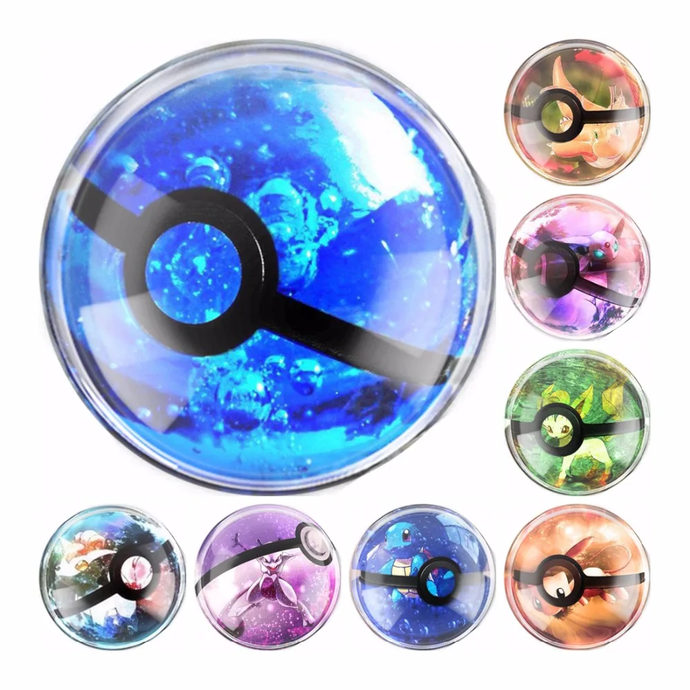 

Handmade 6 Size Glass Cartoon Pokemon Round Flatback Cameo Cabochon Domed DIY Jewelry Charm Photo Pendant Setting