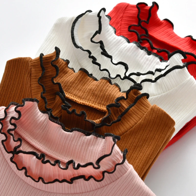 Кружевная рубашка с бантом и лентами для девочек хлопковые Осенние Топы длинными