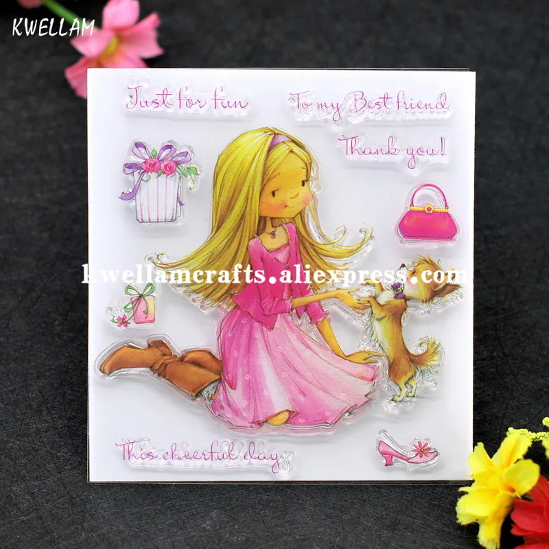 Штамп резиновый прозрачный для девочек 10 х11 см 7060929|stamp transparent|stamp clearclear stamps |