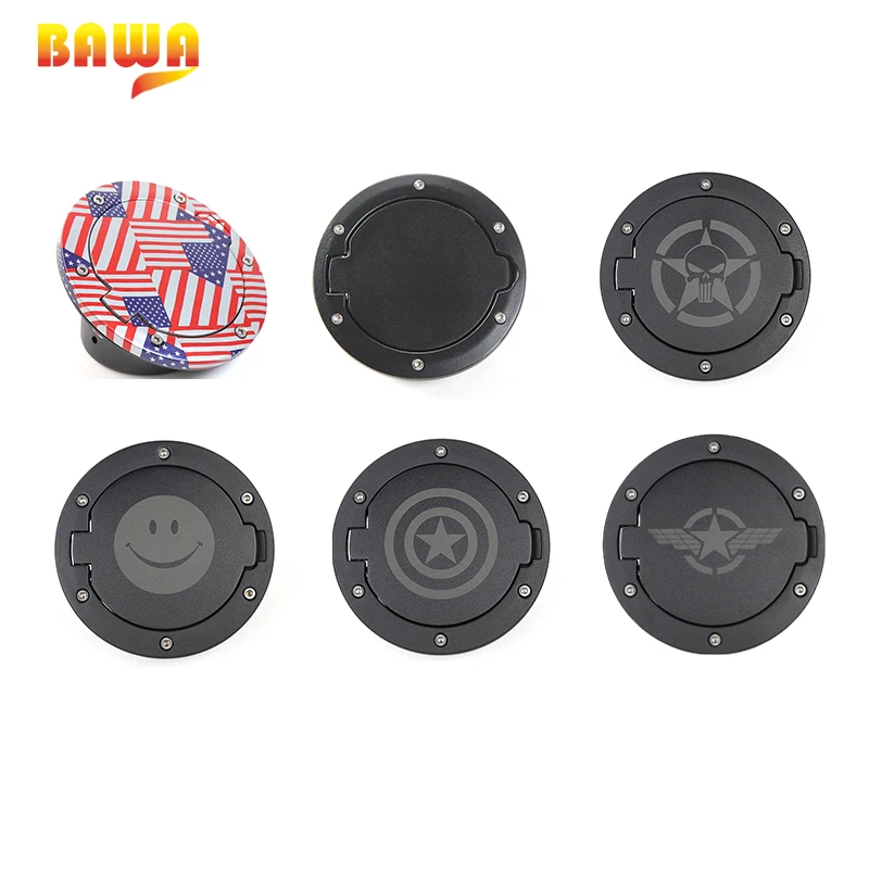 bawa car tank cover for jeep jk wrangler 2007 2017 abs aluminum alloy car exterior gas fuel tank cap cover for jk wrangler free global shipping