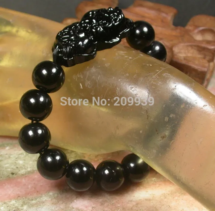 10pc CHINESE Black stone Bead Dragon Pi Xiu Coin Feng Shui Bracelet | Украшения и аксессуары