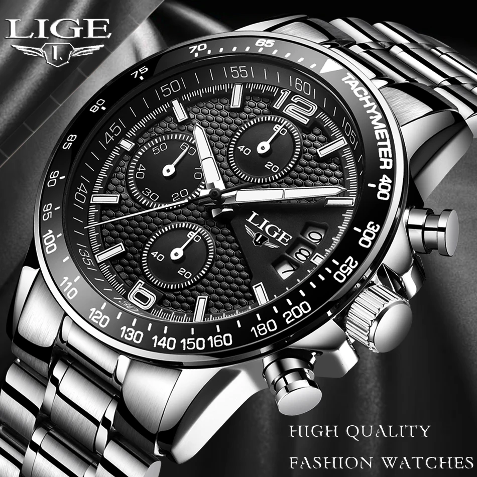 Relogio masculino LIGE мужские часы Топ бренд класса люкс модные повседневные кварцевые часы для мужчин спортивные полностью стальные водонепроницаемые наручные часы для мужчин