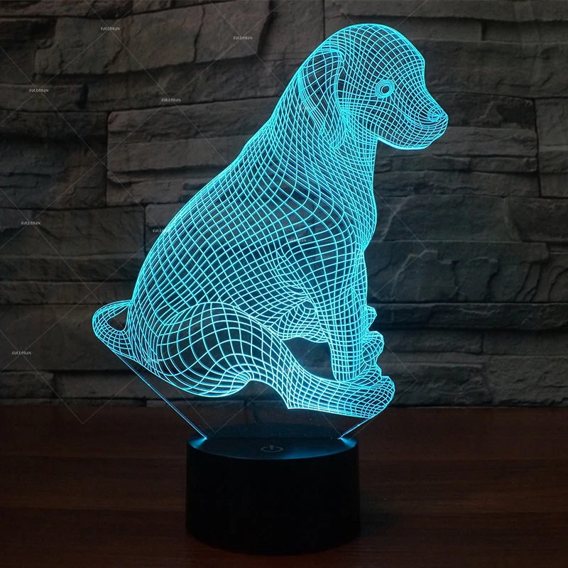 PET Addiction lovely dog Puppy design illusion LED Table Lamps Novelty lighting as christmas present ideas | Лампы и освещение