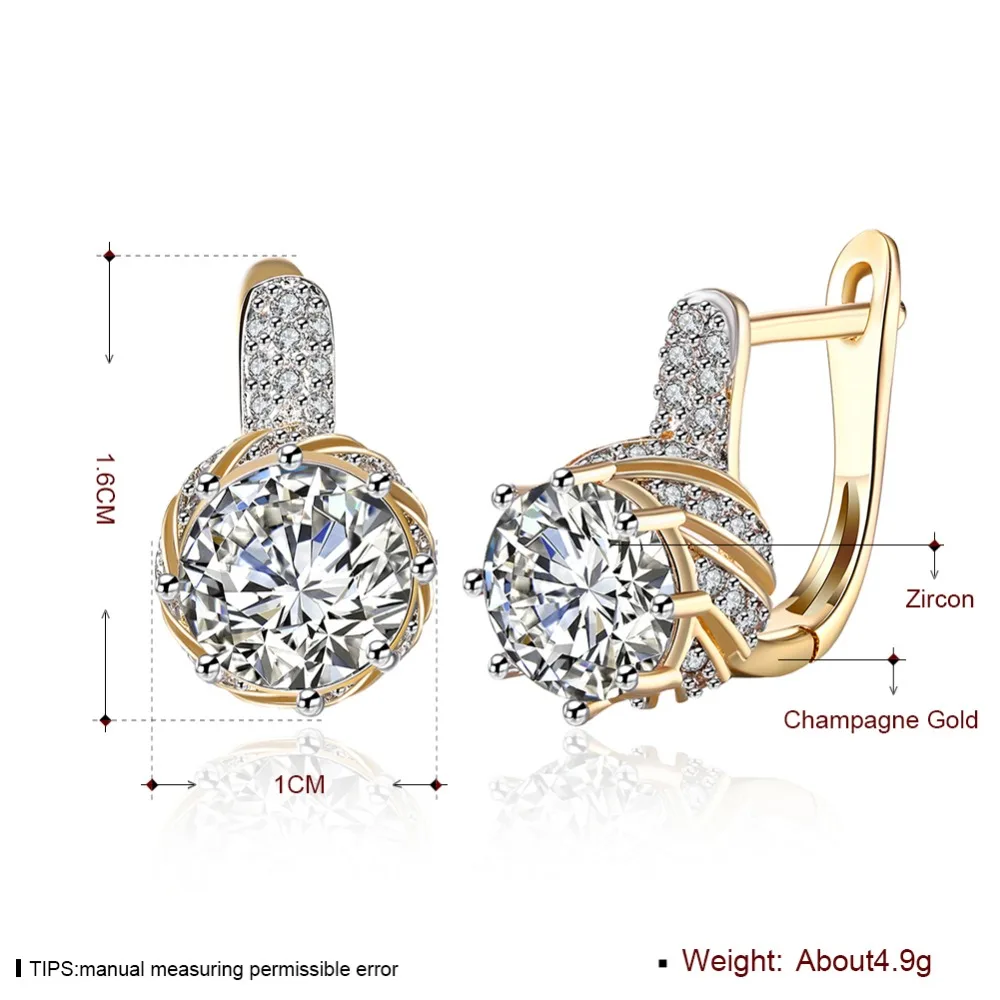 

Visisap Blue Round Micro Inlay Cubic Zirconia Hoop Earrings For Lovers Women Romantic Jewelry Earring White Gold Color VKZCE157