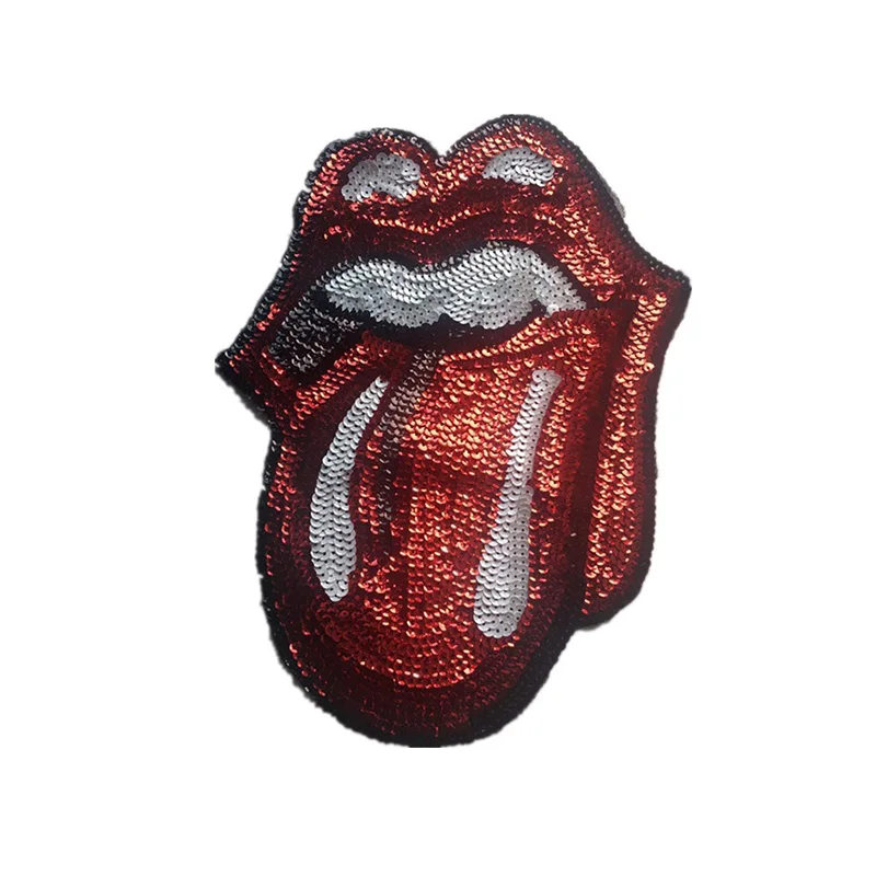 1 шт большой рот вышитые блестками одежда бусины аксессуары мультфильм ткань