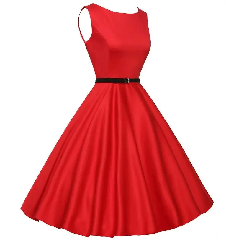 Маленькое черное/красное платье без рукавов в стиле Herpurn | Женская одежда