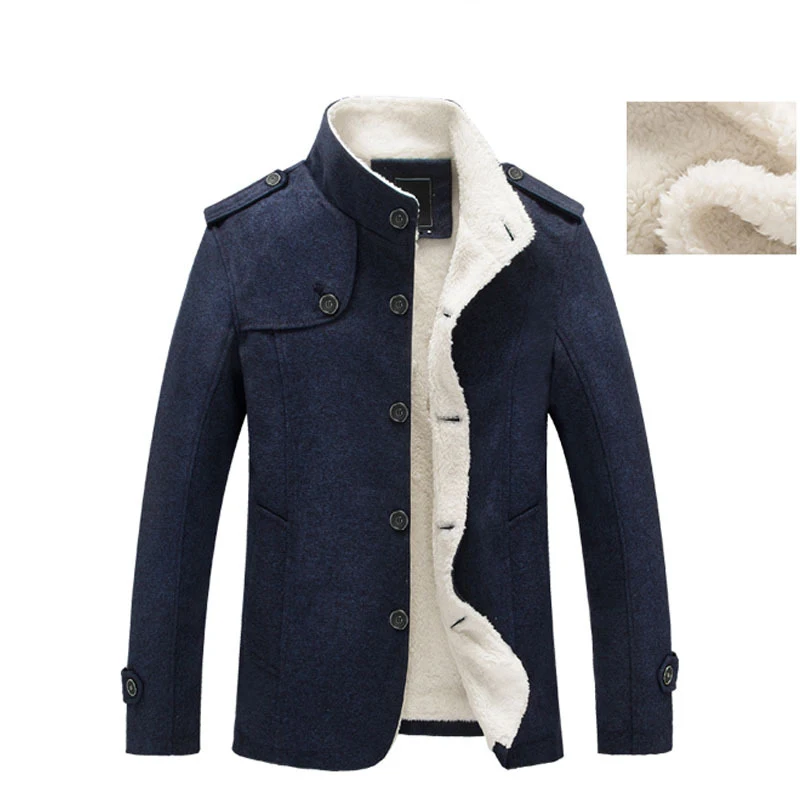 

Mountainskin Winter Mens Coat Fleece Lined Thick Warm Woolen Coats Autumn Overcoat Male Wool Blend Jackets Brand Clothing