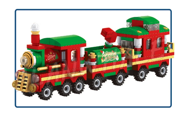 266pcs Creator зимний праздник Рождество Поезд Локомотив вагоны 25524 модель