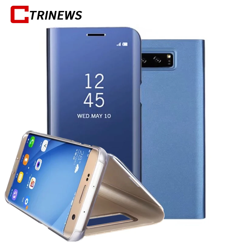 Зеркало Clear View Телефон чехол для samsung Galaxy A6 плюс 2018 A3 A5 A7 2017 S9 Примечание 8 S8 s7 край