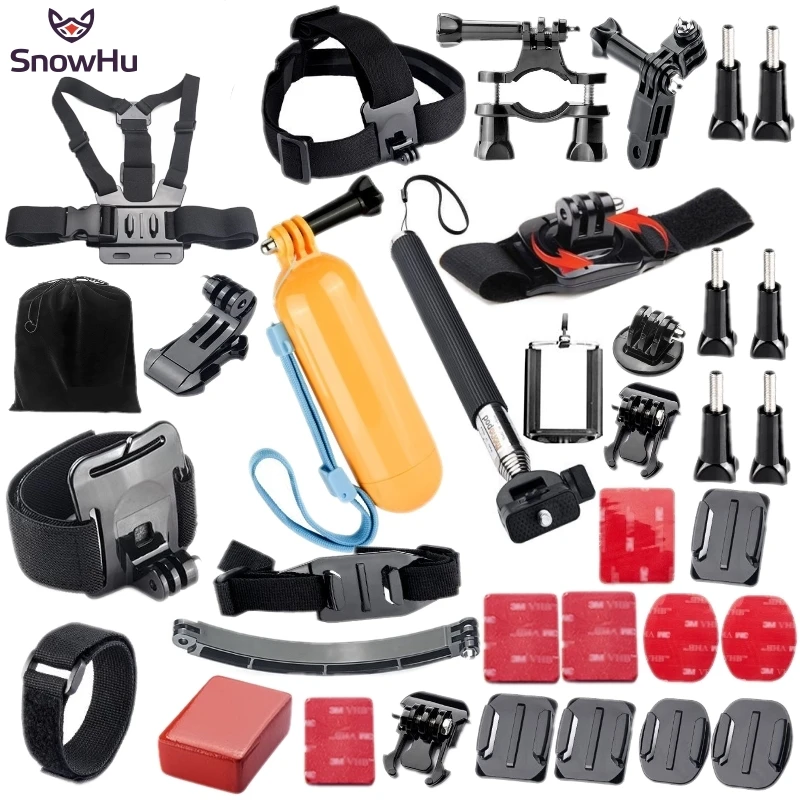 

SnowHu Action camera kit for Gopro Hero 10 9 8 7 6 5 4 for sjcam for YI 4k for Eken h9 sport camera Accessory GS21