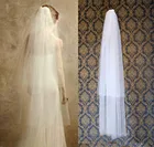 Модные Простые белого цвета и цвета слоновой кости, свадебная вуаль два слоя 80 см120 см с расческой Свадебные вуали для свадебная фата Свадебные аксессуары