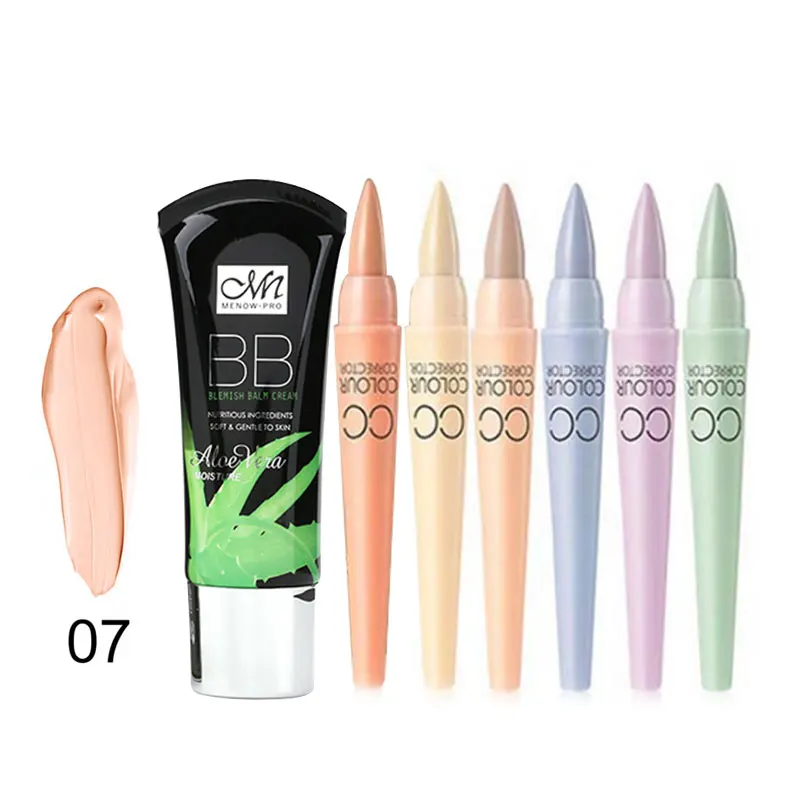Menow бренд Make Up Set алоэ вера увлажняющий BB крем и 6 цветов/комплект cc Корректоры для лица выведение пятен косметический набор прямая поставка 5368