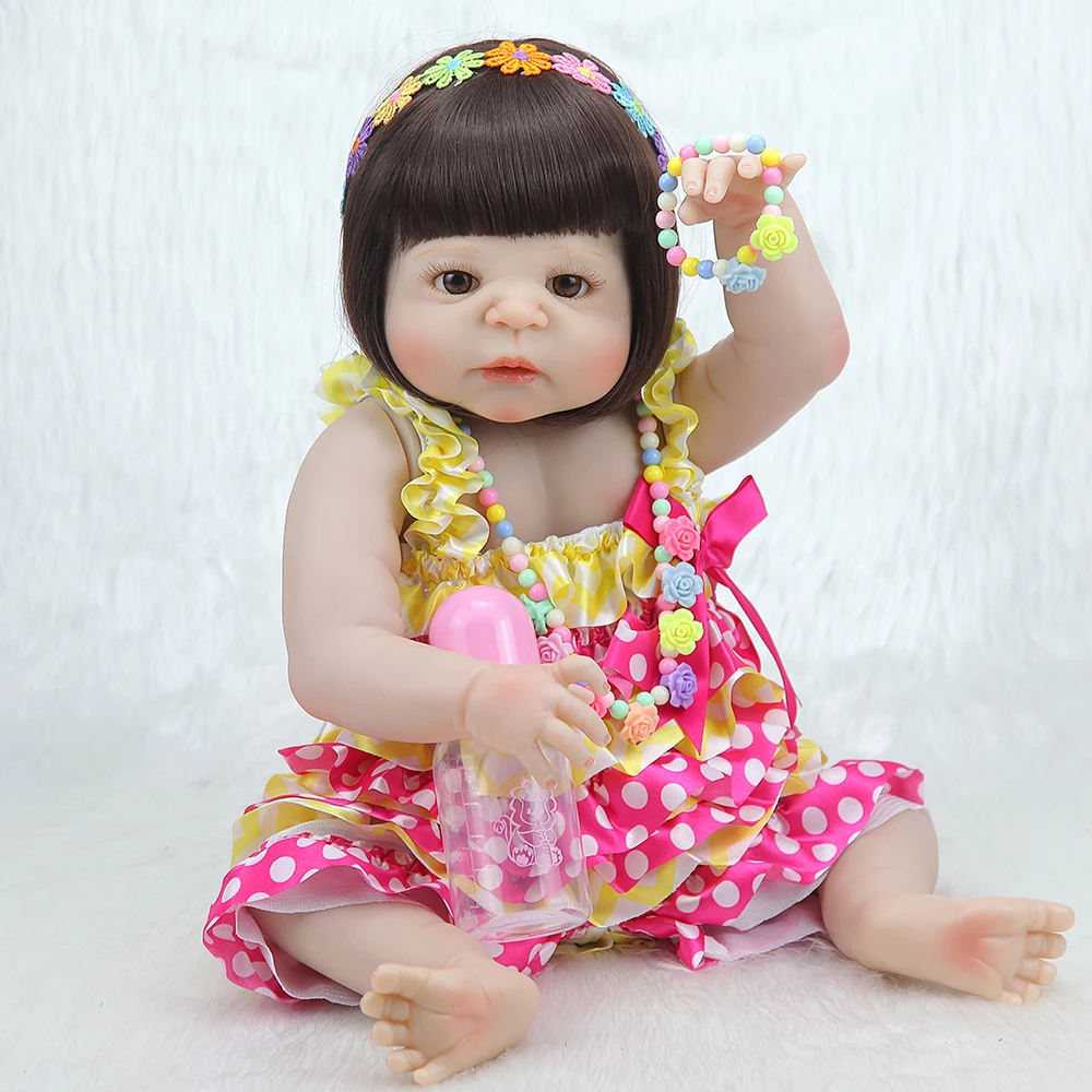 Forrsdor 55 см Симпатичный силиконовый реалистичный Новорожденный ребенок девочка с