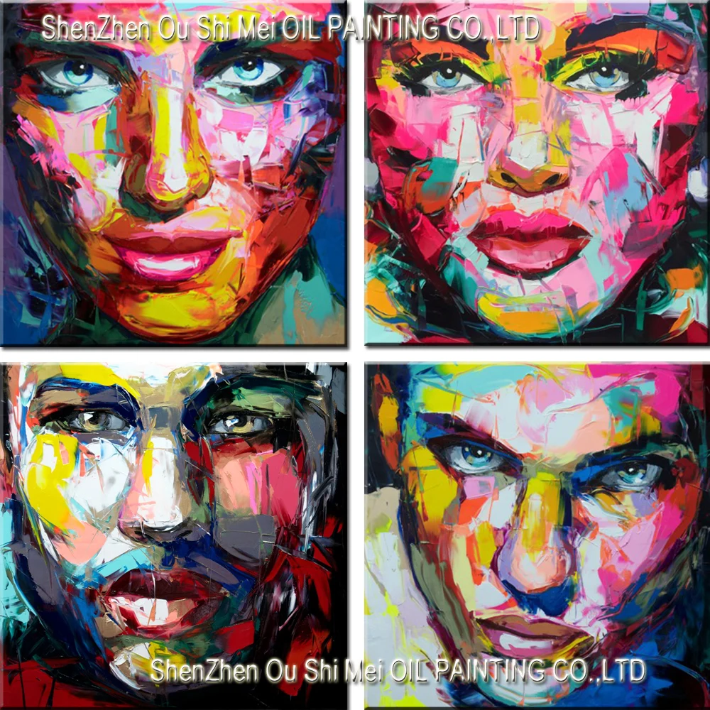 

Top Artist Hand Painted Francoise Nielly Reproduction Oil Painting On Canvas Modern Abstract People Face Unique Painting