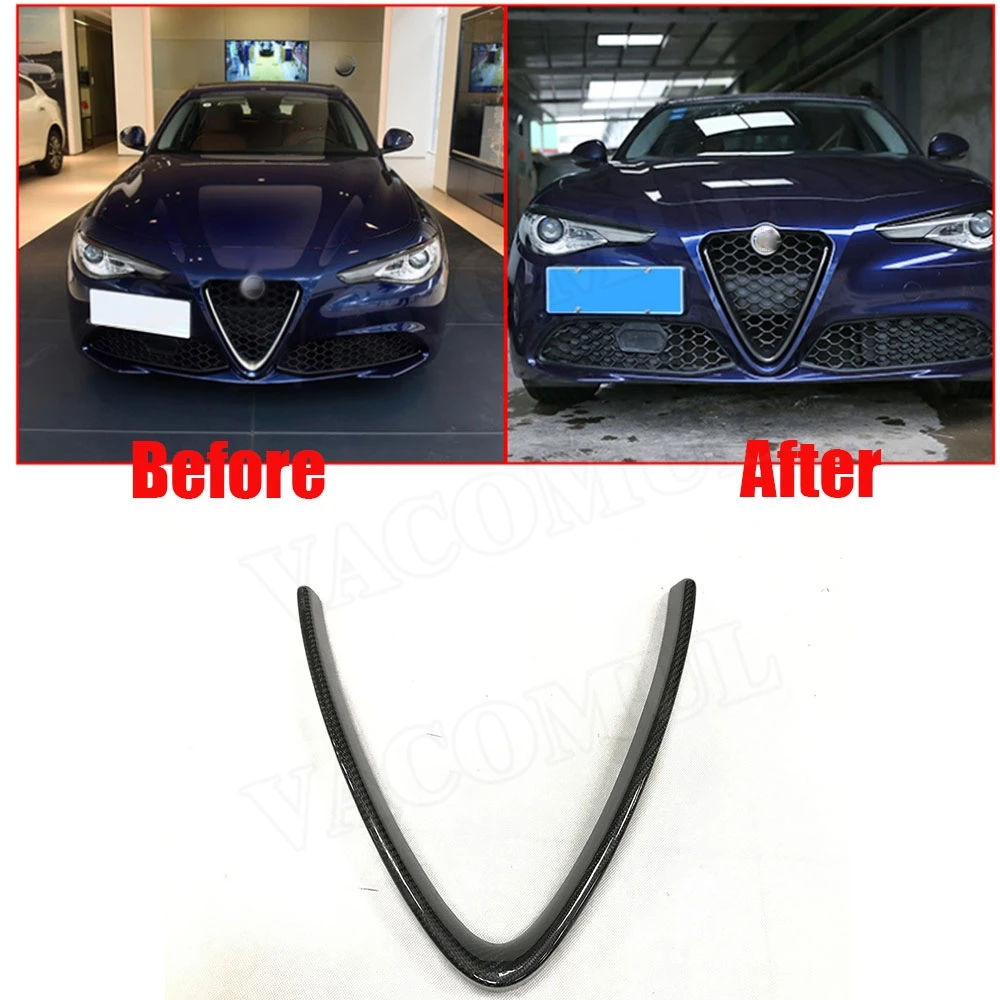 Передняя защитная рамка для гриля V стиль решетки отделка украшения Alfa Romeo Giulia 2016
