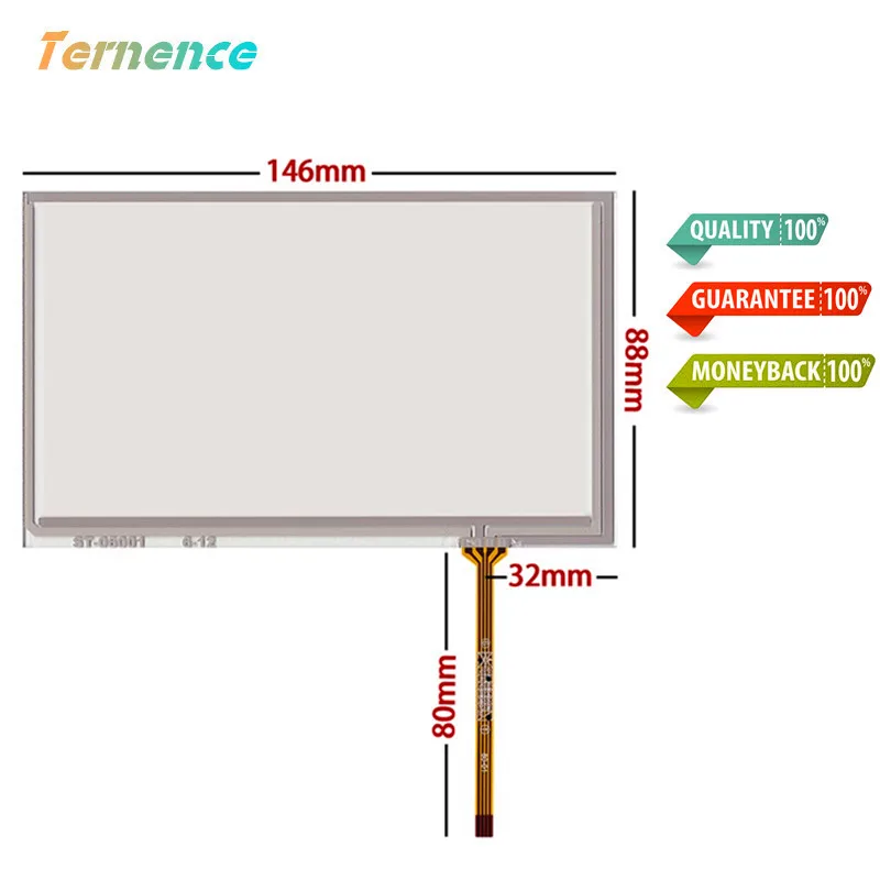 

10 Pcs 6"inch touch screen for Tianma TM060RDH01 A060FW02 handwriting touch panel Glass screen 146mm*88mm Touch Free shipping