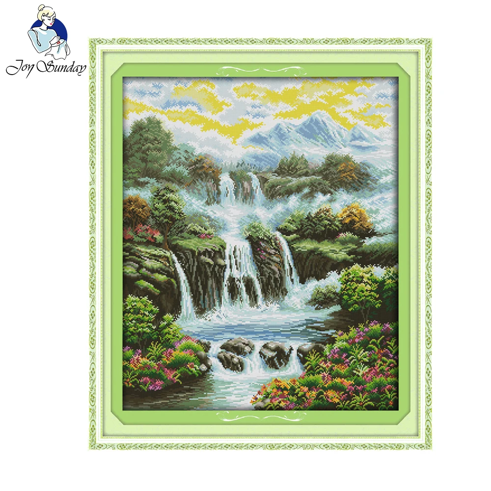 Набор для вышивки крестиком Joy Sunday хлопковый с принтом Небеса на земле|cross stitch set|set