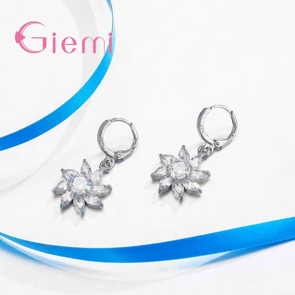 

Fine Cubic Zirconia Pendant Necklace Women Fashion Jewelry Sets 925 Sterling Silver Earrings Pendant for Women