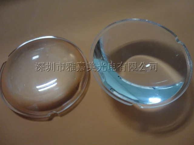 Оптический стеклянный объектив диаметром 75 мм с двумя выемками плоско выпуклая