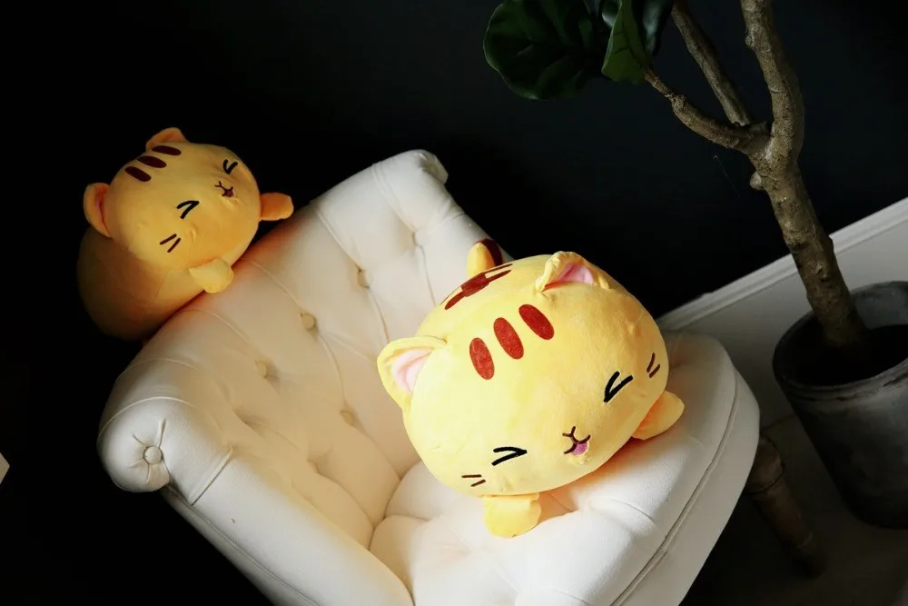 Kawaii Белый Кот в форме пуха хлопчатобумажная мягкая кукла котенок плюшевая