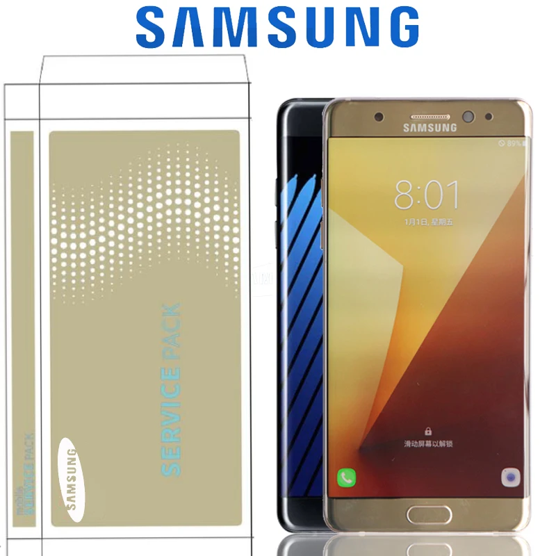Оригинальный ЖК экран 5 7 дюйма для SAMSUNG GALAXY Note FE N930 N930F сменный дигитайзер
