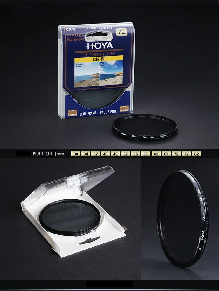 HOYA CPL CIR-PL, тонкий кольцевой поляризатор, фильтр, защита для цифровых линз 49 мм 52 мм 55 мм 58 мм 62 мм 67 мм 72 мм 77 мм 82 мм