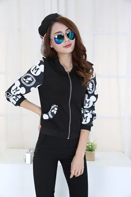 Retro pattern was thin sleeve casual fashion jacket baseball uniform jacket263 | Женская одежда