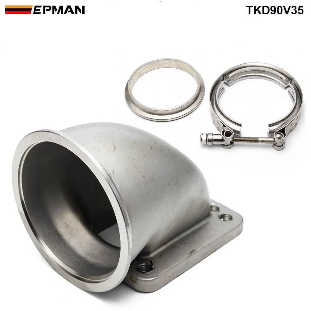 1 компл. 3 5 &quotVband 90 градусов для модели&quot Cast Turbo &quotлокоть адаптер фланец SS304 + зажим