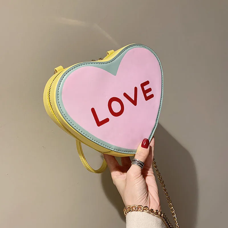 Сумка-мессенджер с цепочкой для девочек-подростков милая сумка через плечо в