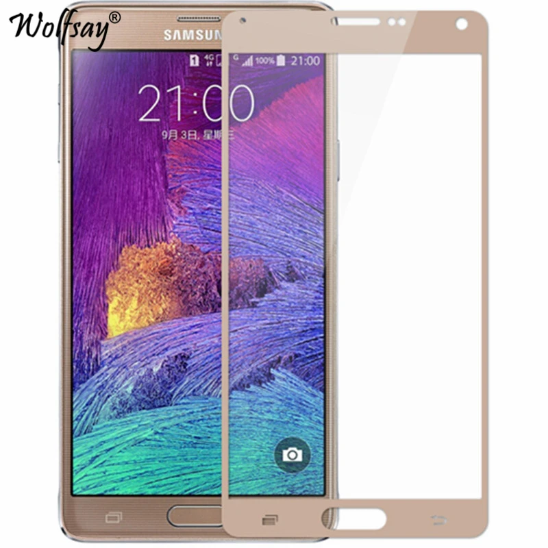 Закаленное 3d-стекло Wolfsay с изогнутыми краями и полным покрытием для Samsung Galaxy Note 4