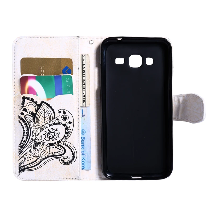 Peacock Flower Leather Flip Wallet Case for Samsung Galaxy J3 J5 J7 2015 A3 A5 2016 G360 G530 Phone Silicone Cover Shell Coque | Мобильные
