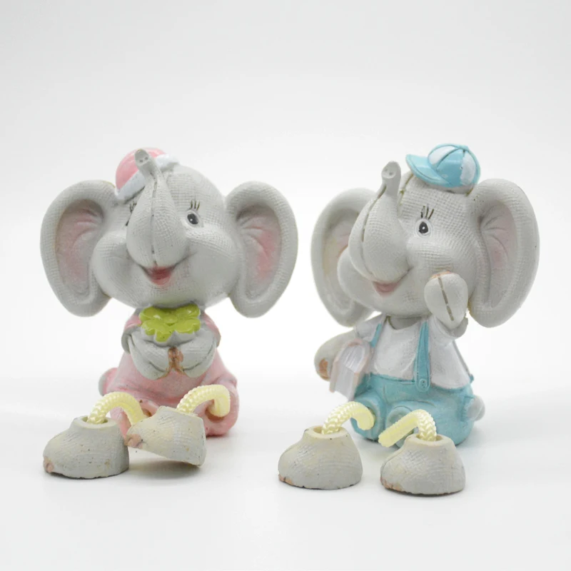 Милый слон цифры статус смолы куклы фигурки Kid Игрушка миниатюрный Украшения