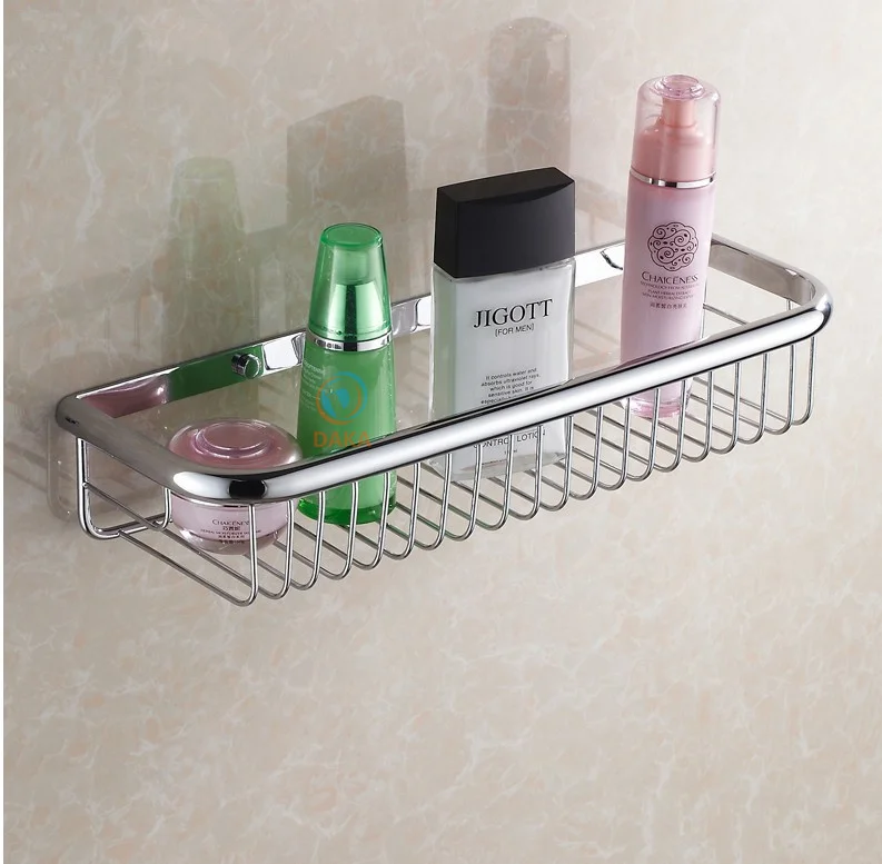 

Классические аксессуары для ванной комнаты, настенный крепкий латунный модный хромированный дизайн, полка для шампуня и душа, держатель для корзины/полка 45 см