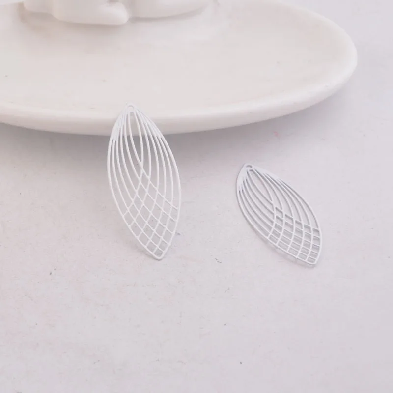 White 50 шт. AC8987 15 мм* 40 мм Большие Овальные Подвески Diy Ювелирные компоненты - Окраска металла: White