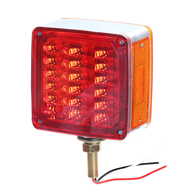 KEYECU 2x12 В красный/янтарный 39 светодиодный квадратный двухсторонний стоп сигнал