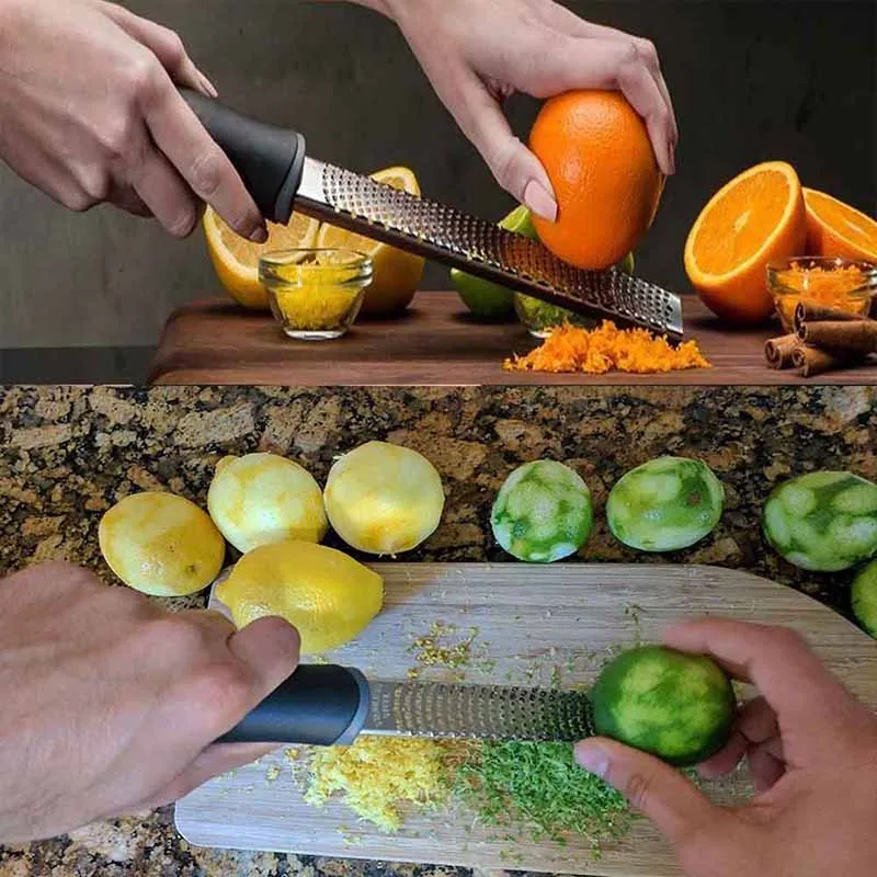 TEENRA 1Pcs Stainless Steel Lemon Zester Cheese Garter Garlic Ginger Nutmeg Garter Zester Vegetable Fruit Tools images - 6