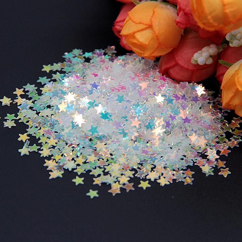 4mm star crystal trs 20 г Блестки 3 мм-10 мм кристально прозрачные блестки плоская чашка Слива квадратный ПВХ свободные блестки для рукоделия Швейные аксессуары - Цвет: 4mm star crystal trs