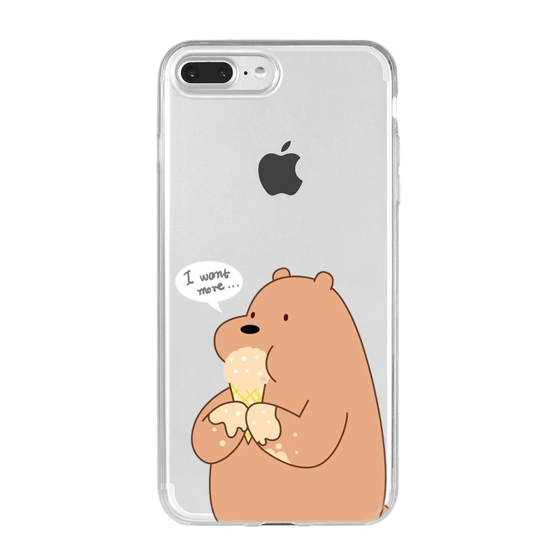 TPU Line Friends коричневый Чехол Miniso We Bare Bears Funda Силиконовый ТПУ чехол для телефона для iPhone 5S, SE 6 6s7 8 Plus X XR XS 11 ProMax - Цвет: TPU